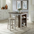942 3-Piece Dining Set | Table & 2 Chairs | Brown, White & Gray