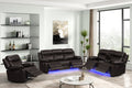 Aiden 3PC Reclining Set - Black, Brown & Gray