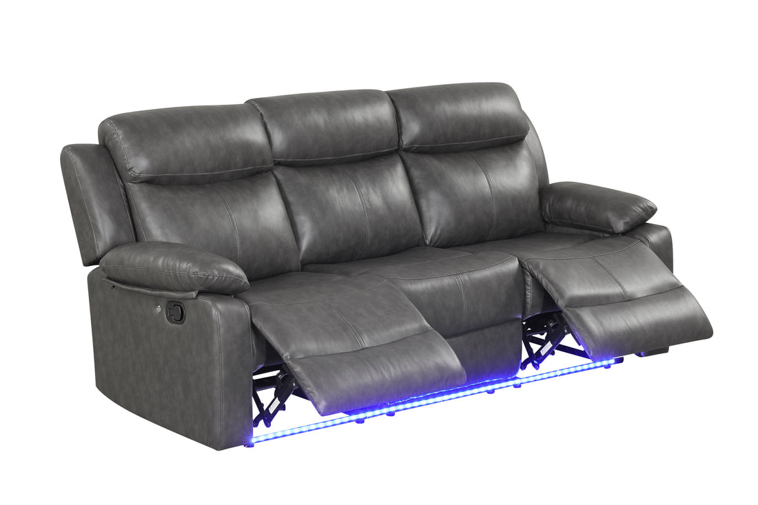 Aiden 3PC Reclining Set - Black, Brown & Gray