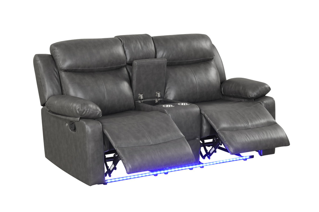 Aiden 3PC Reclining Set - Black, Brown & Gray
