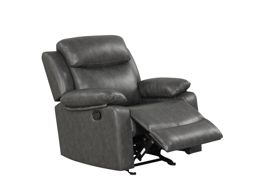 Aiden 3PC Reclining Set - Black, Brown & Gray