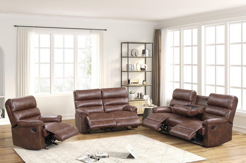 Alberto 3PC Reclining Set - Leather Gel