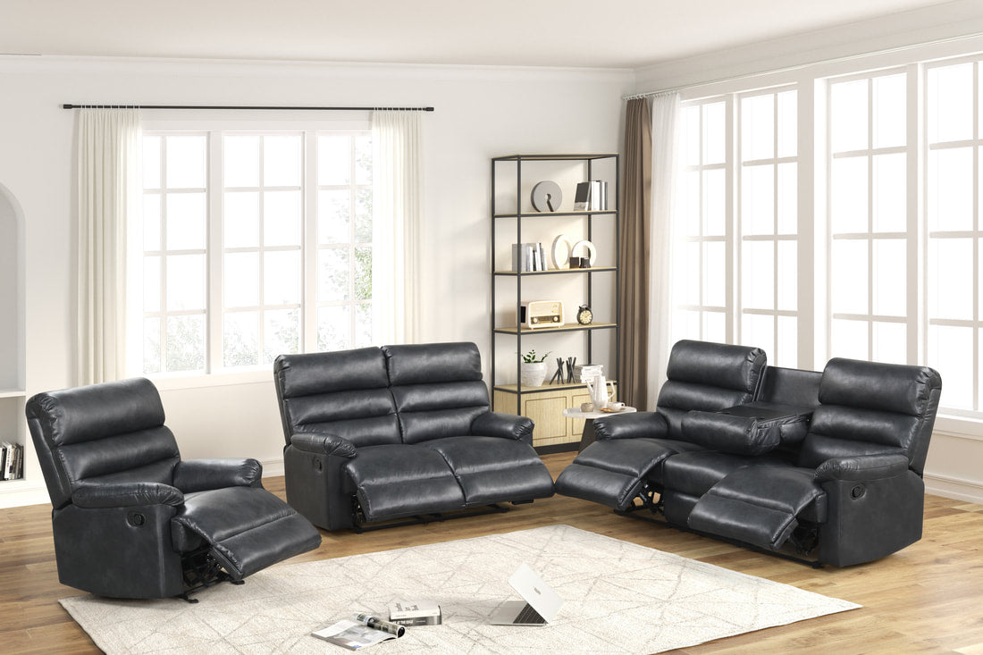 Alberto 3PC Reclining Set - Leather Gel