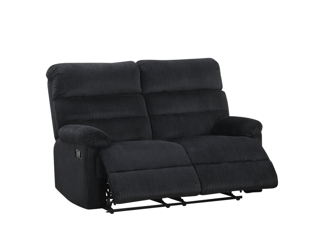 Albert 3PC Reclining Set - Black & Grey