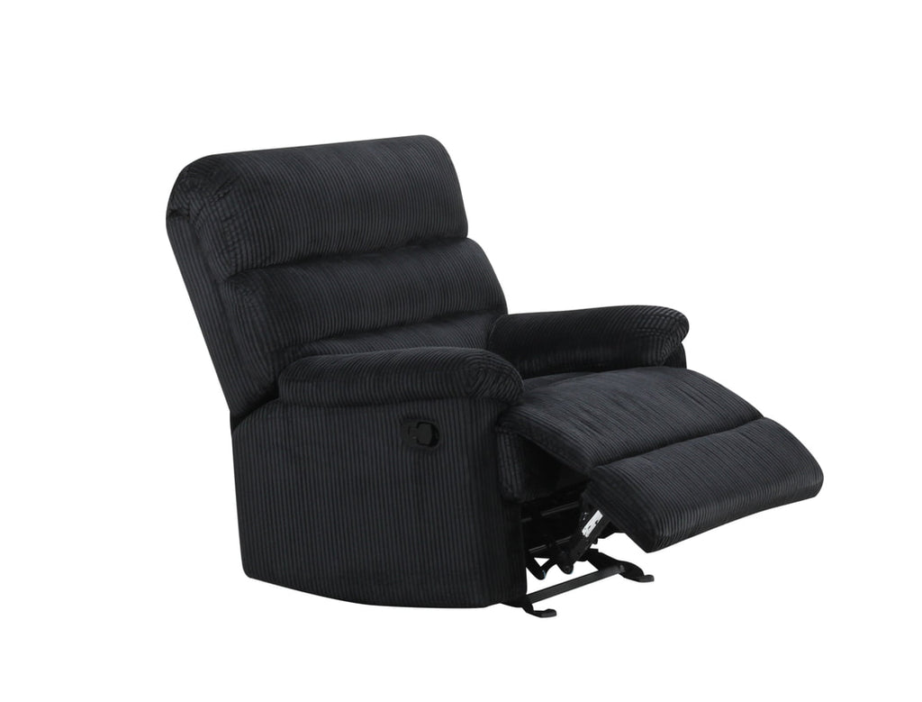 Albert 3PC Reclining Set - Black & Grey