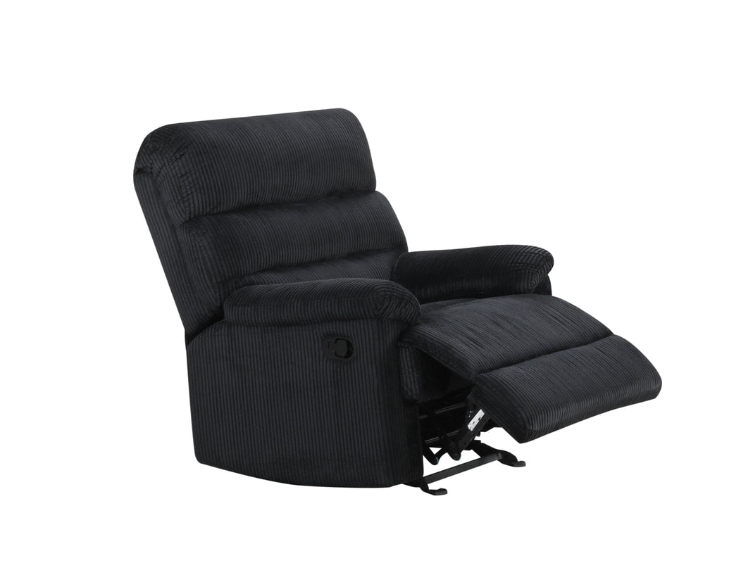 Albert 3PC Reclining Set - Black & Grey