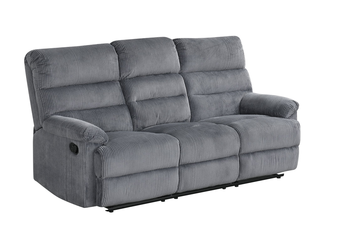 Albert 3PC Reclining Set - Black & Grey