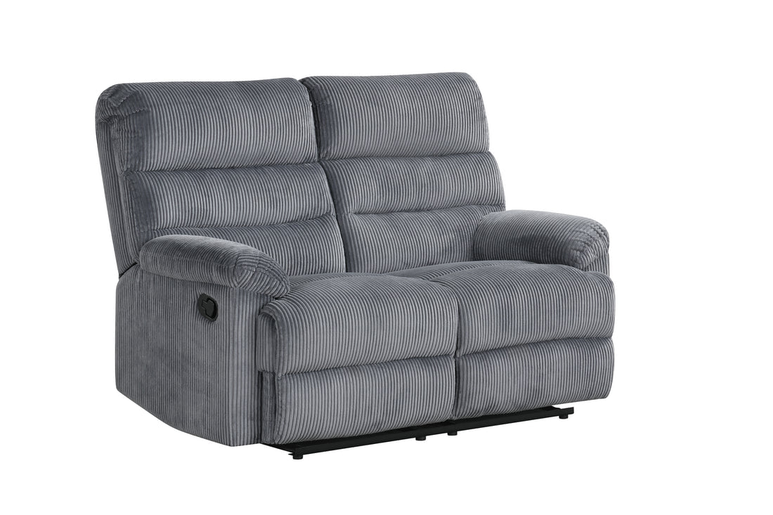 Albert 3PC Reclining Set - Black & Grey