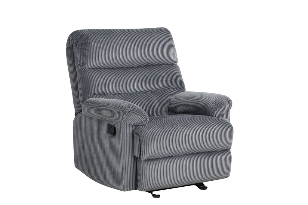 Albert 3PC Reclining Set - Black & Grey