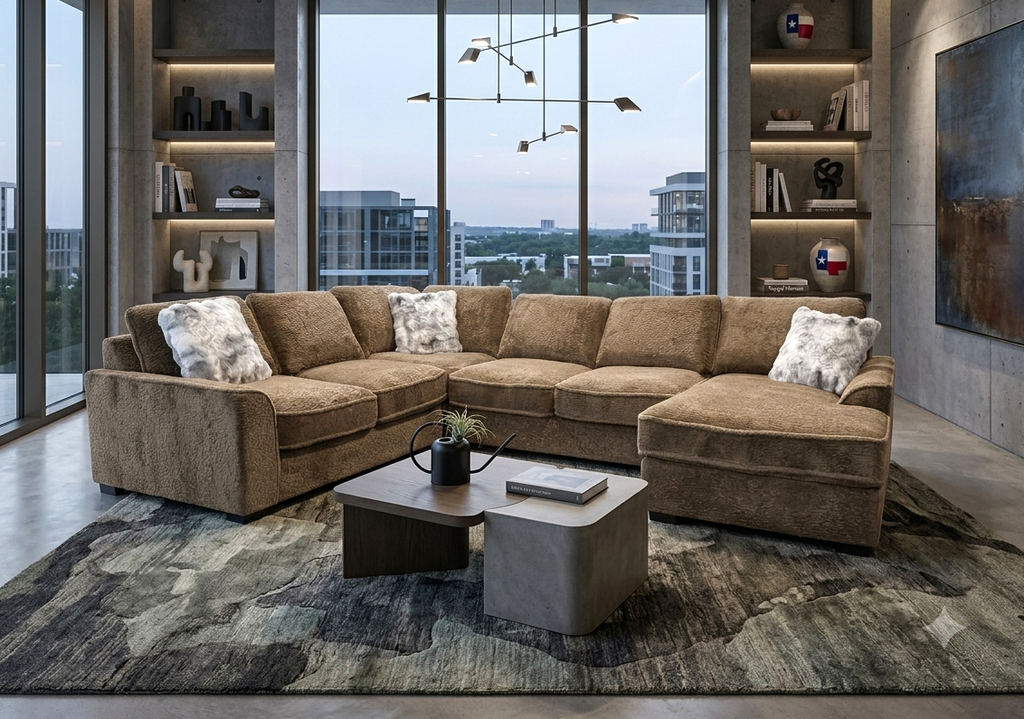 Amara 4-Piece Teddy Bear Sectional Sofa with Chaise