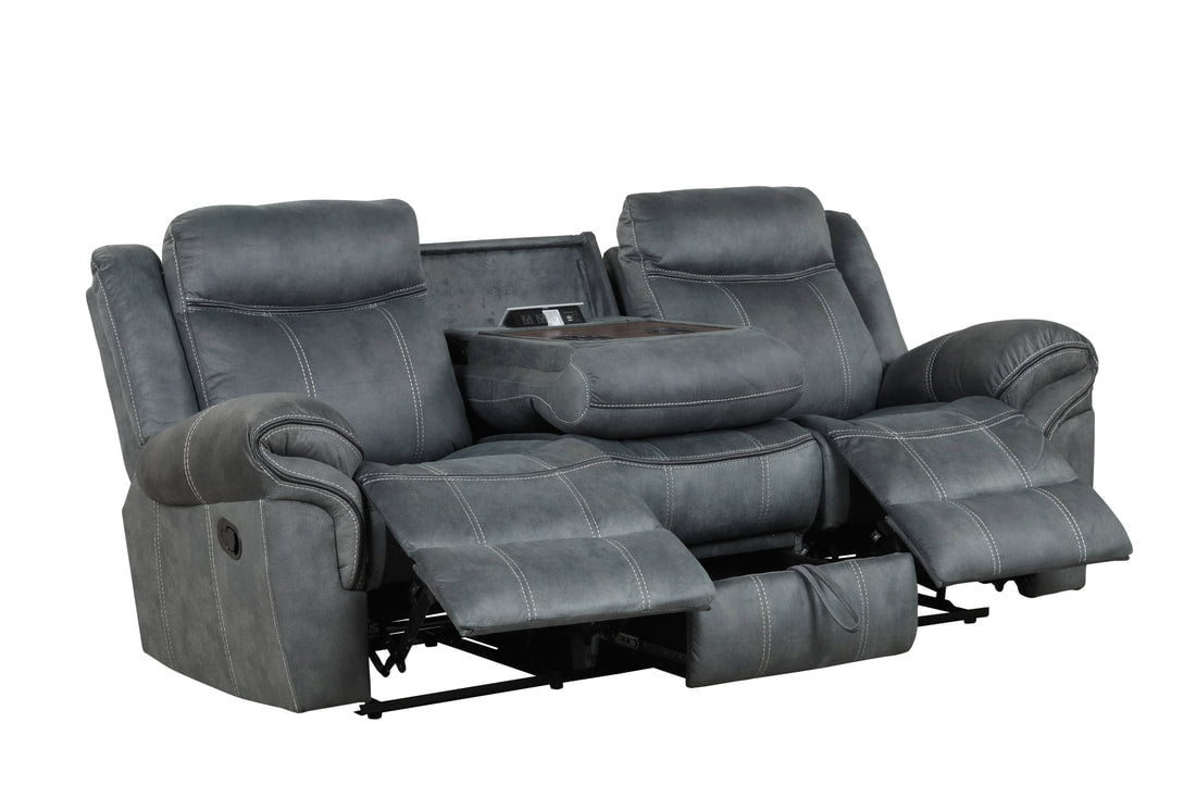 Andres 3PC Reclining Set - Brown & Gray