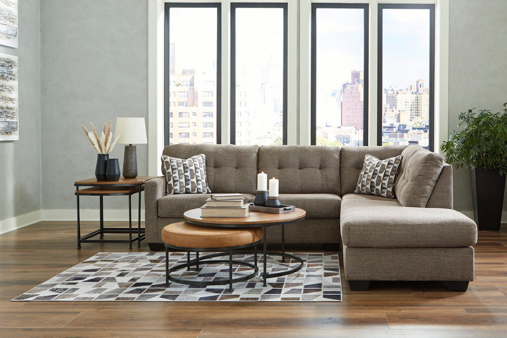 Ashley 310-04/05 Sectional | LAF Sofa & RAF Corner Chaise | Chocolate & Beige
