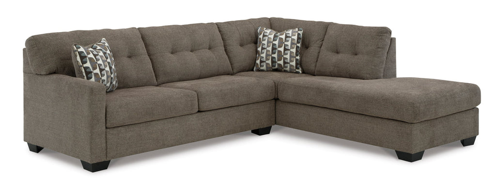 Ashley 310-04/05 Sectional | LAF Sofa & RAF Corner Chaise | Chocolate & Beige