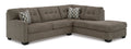Ashley 310-04/05 Sectional | LAF Sofa & RAF Corner Chaise | Chocolate & Beige