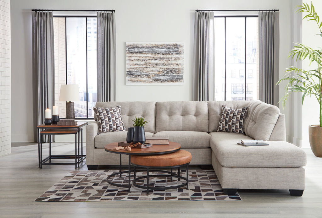 Ashley 310-04/05 Sectional | LAF Sofa & RAF Corner Chaise | Chocolate & Beige