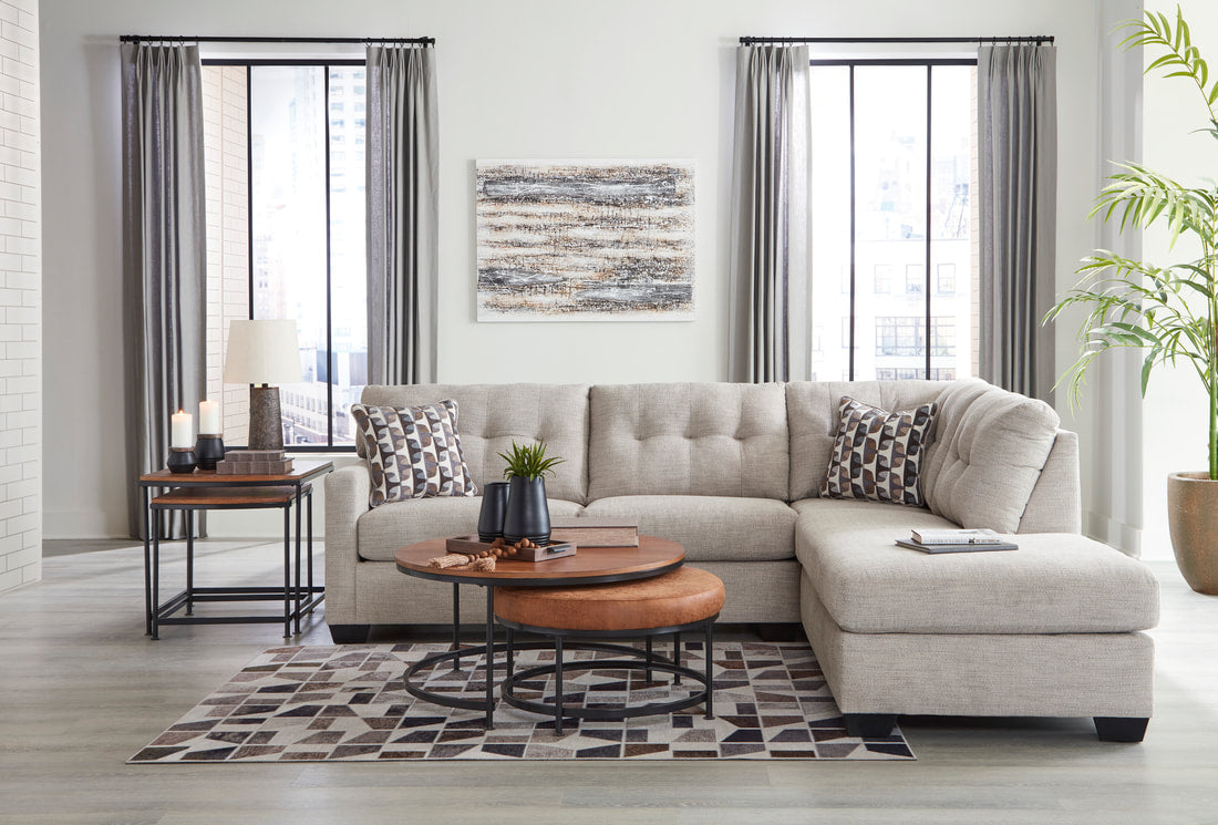 Ashley 310-04/05 Sectional | LAF Sofa & RAF Corner Chaise | Chocolate & Beige