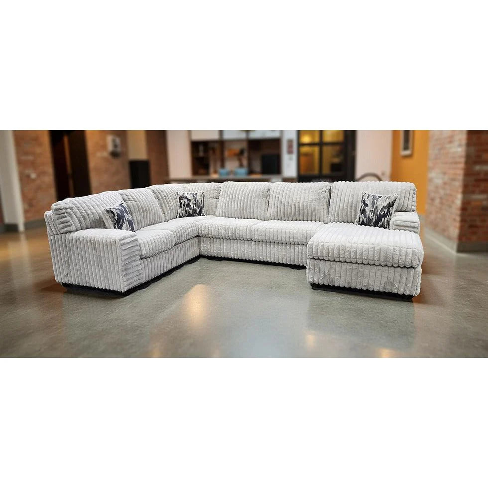 Austin Sectional Sofa — Thick Stripe Fabric | 5 Colors