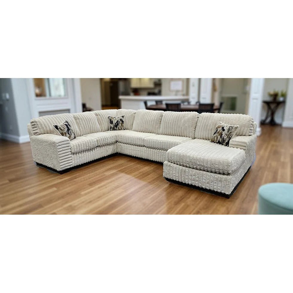 Austin Sectional Sofa — Thick Stripe Fabric | 5 Colors