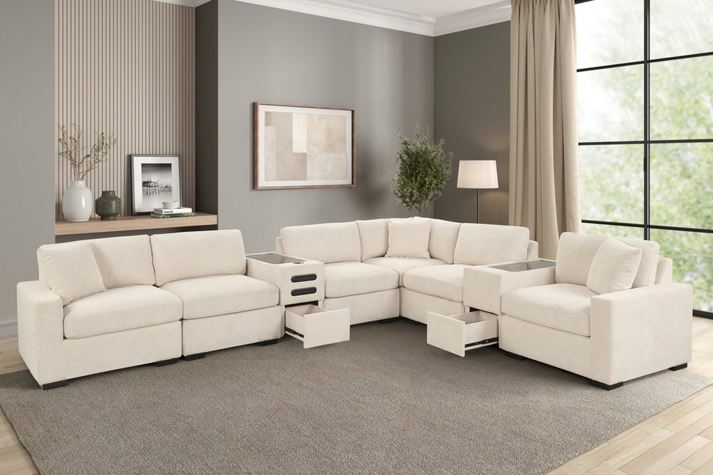 Barista 8-Piece Modular Sectional Sofa with Bluetooth Speaker