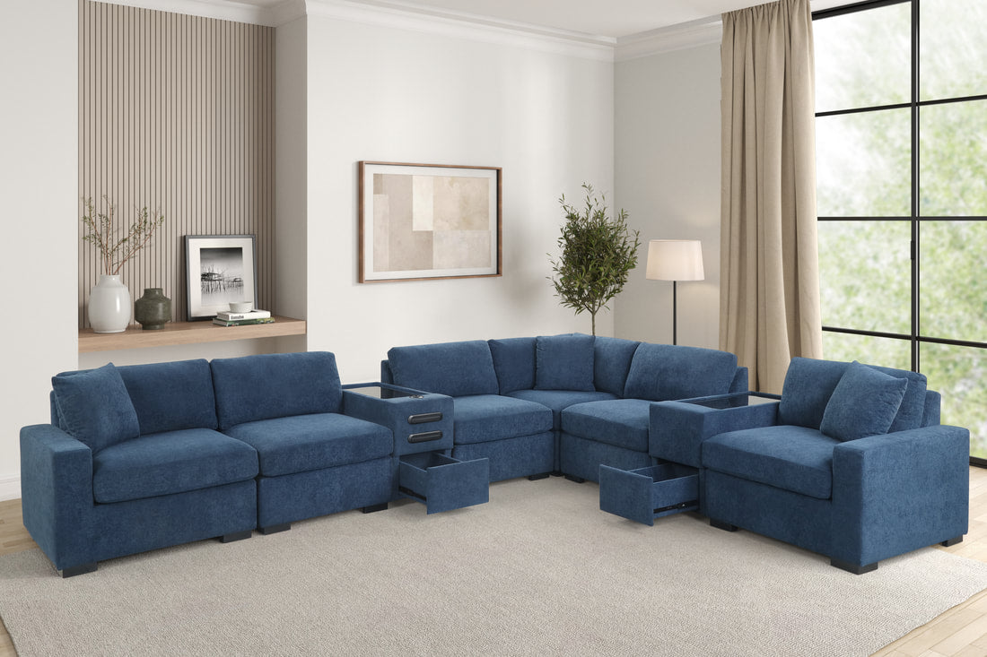 Barista 8-Piece Modular Sectional Sofa with Bluetooth Speaker