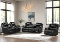 Carter 3PC Reclining Set - Black & Brown