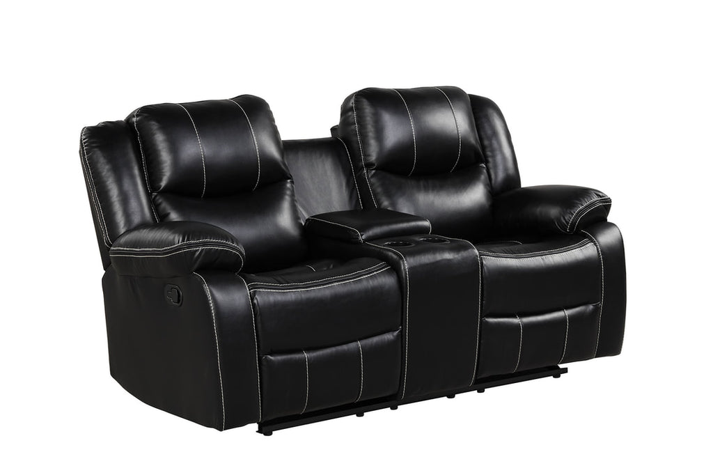 Carter 3PC Reclining Set - Black & Brown