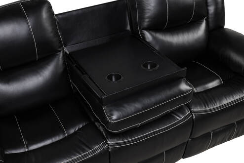 Carter 3PC Reclining Set - Black & Brown