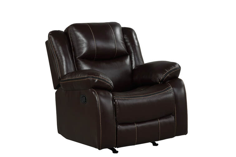 Carter 3PC Reclining Set - Black & Brown