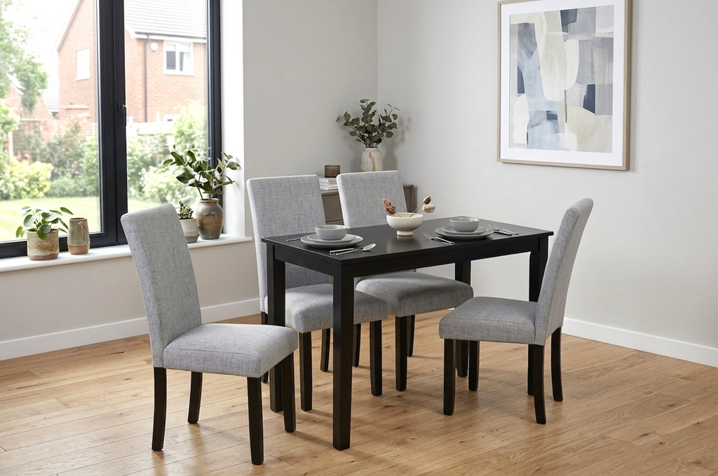 D700 Dining Table & 4 Chairs Set | Modern Design