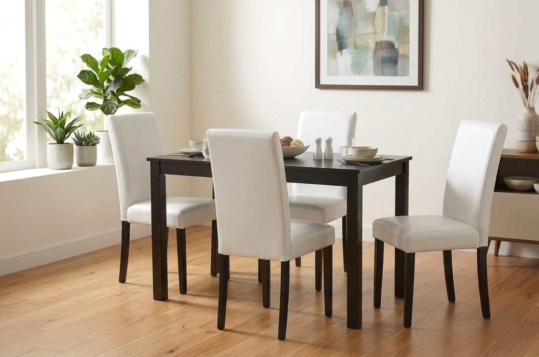 D700 Dining Table & 4 Chairs Set | Modern Design