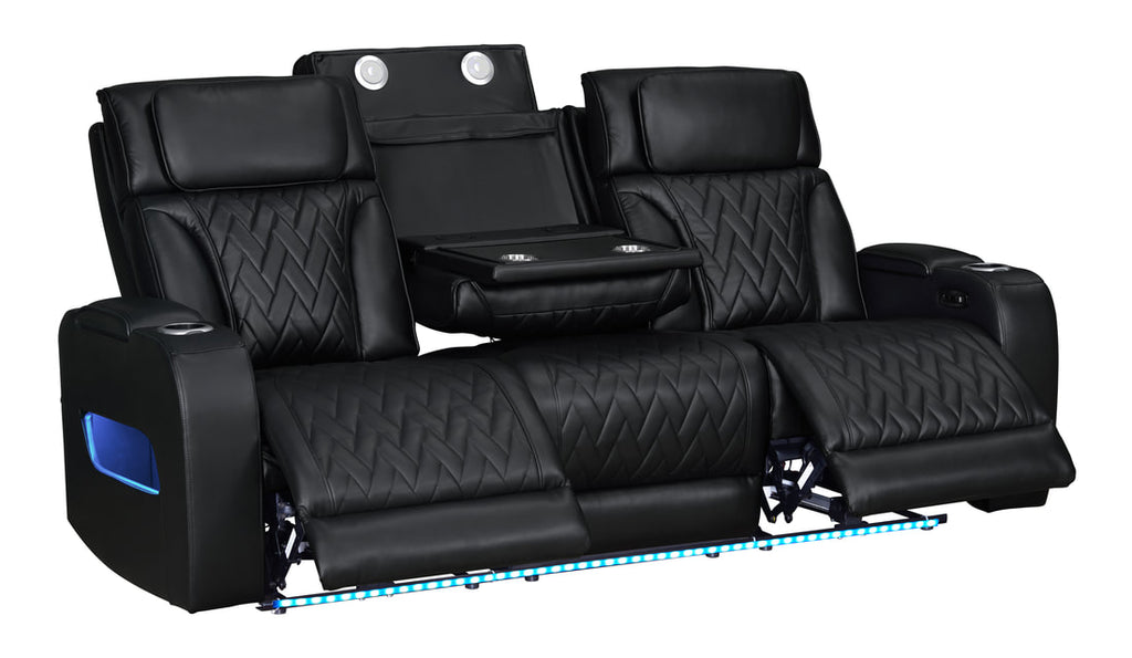 Dubai 3PC Power Reclining Set - Brown, Black & Beige