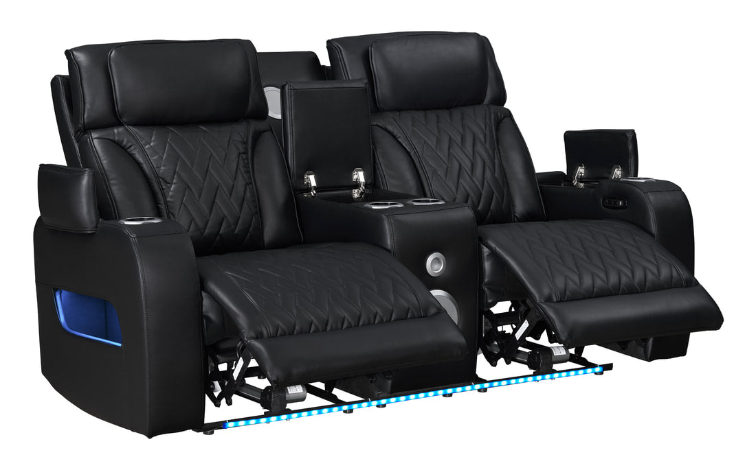 Dubai 3PC Power Reclining Set - Brown, Black & Beige