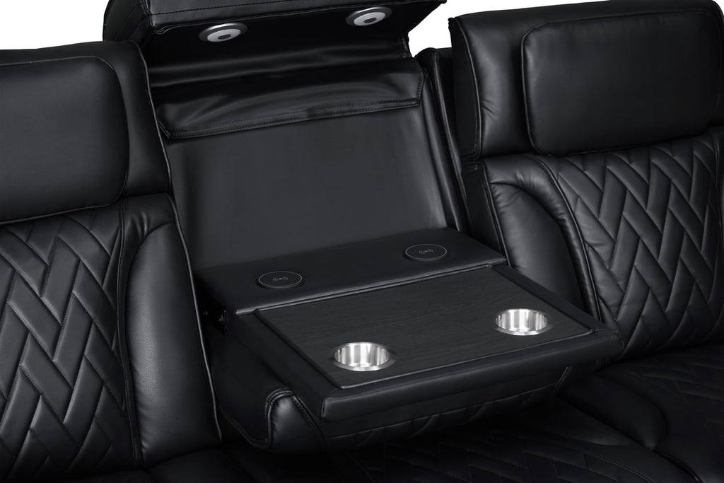 Dubai 3PC Power Reclining Set - Brown, Black & Beige