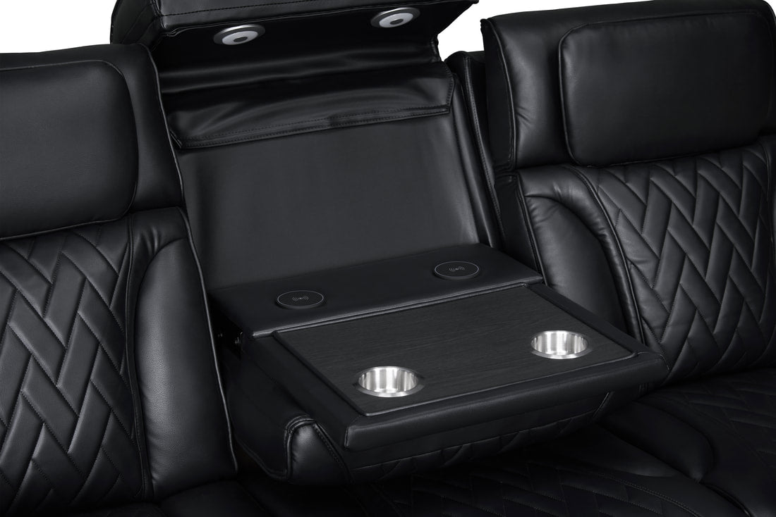 Dubai 3PC Power Reclining Set - Brown, Black & Beige