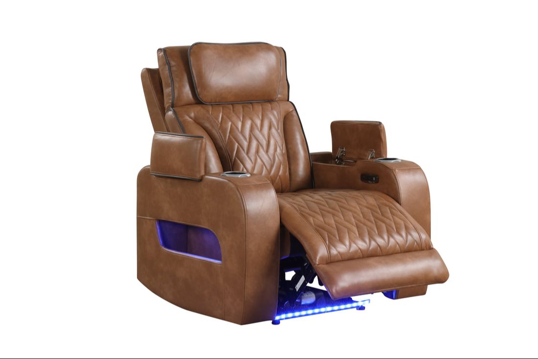Dubai 3PC Power Reclining Set - Brown, Black & Beige