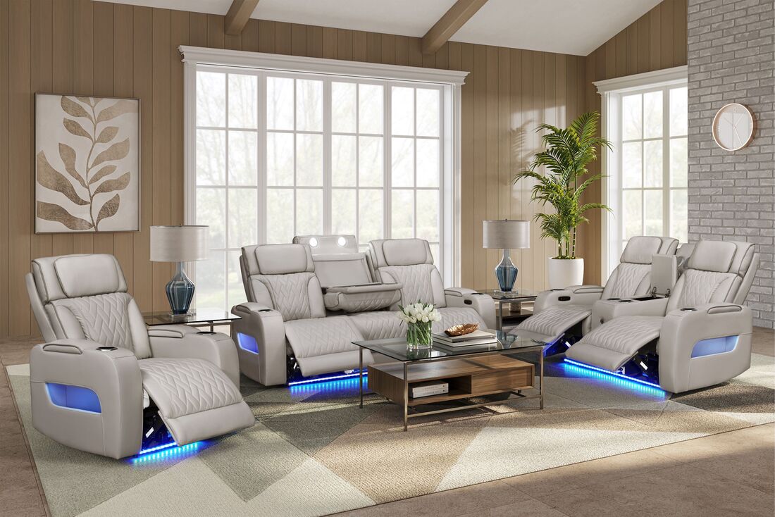 Dubai 3PC Power Reclining Set - Brown, Black & Beige