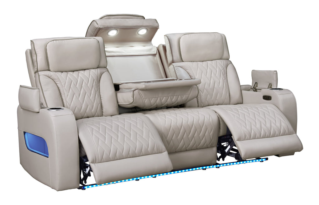 Dubai 3PC Power Reclining Set - Brown, Black & Beige