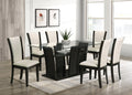 Florida 7-Piece Dining Set | 66" Glass Table & 6 Chairs | Black, Gray & White
