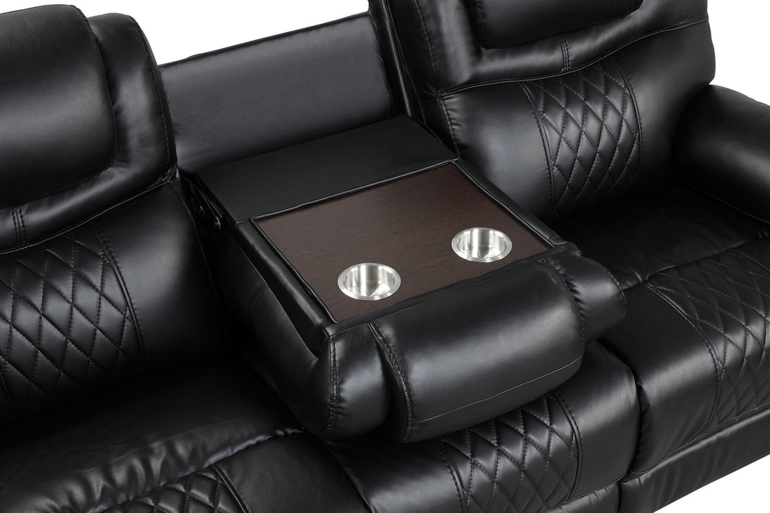 Galveston 3PC Oversized Reclining Set - Brown & Black