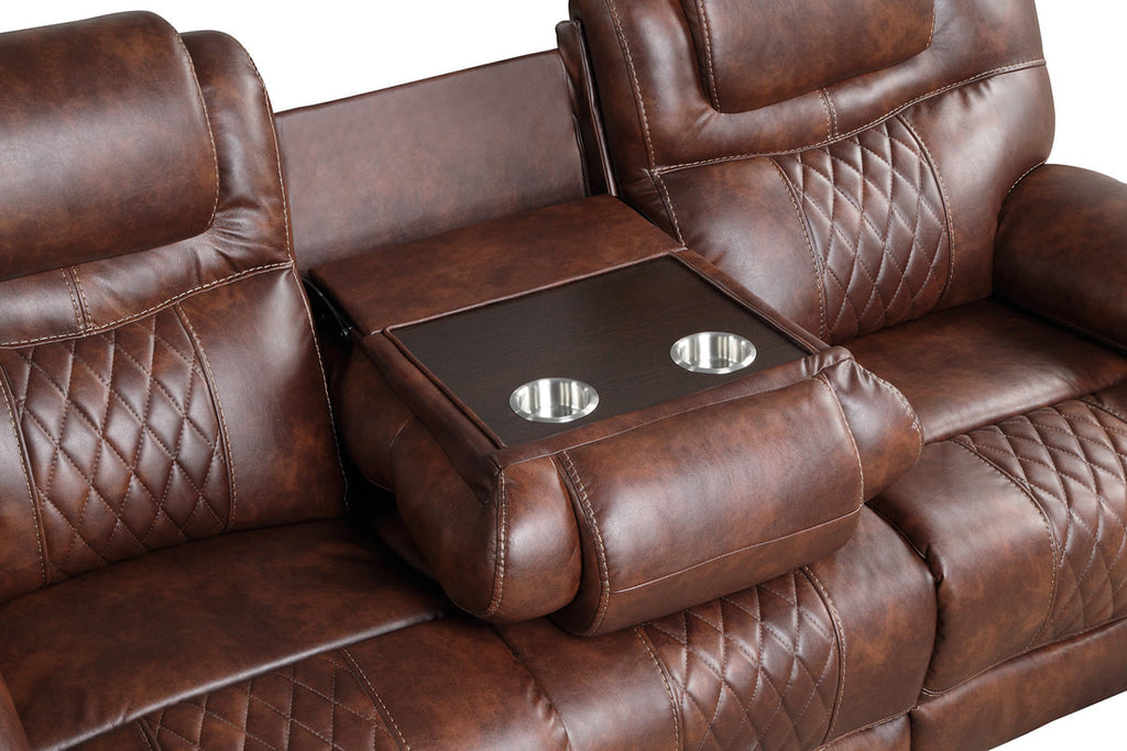 Galveston 3PC Oversized Reclining Set - Brown & Black
