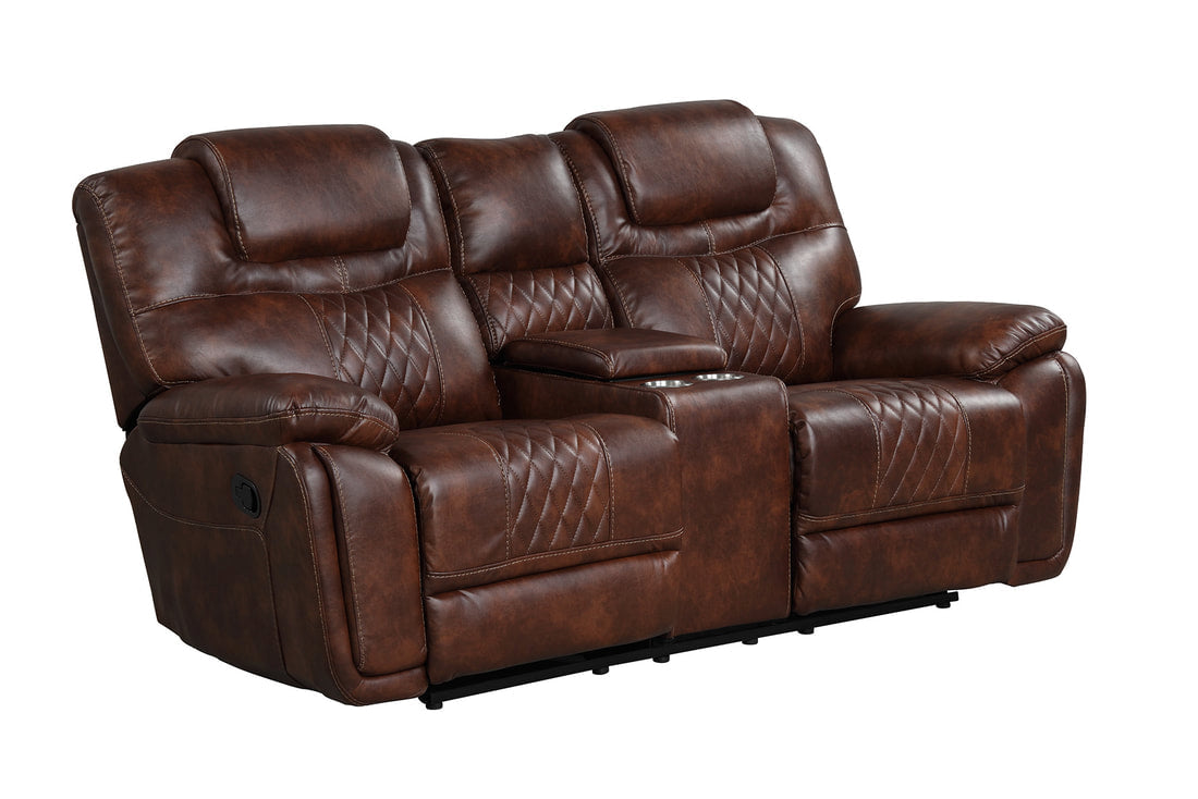 Galveston 3PC Oversized Reclining Set - Brown & Black