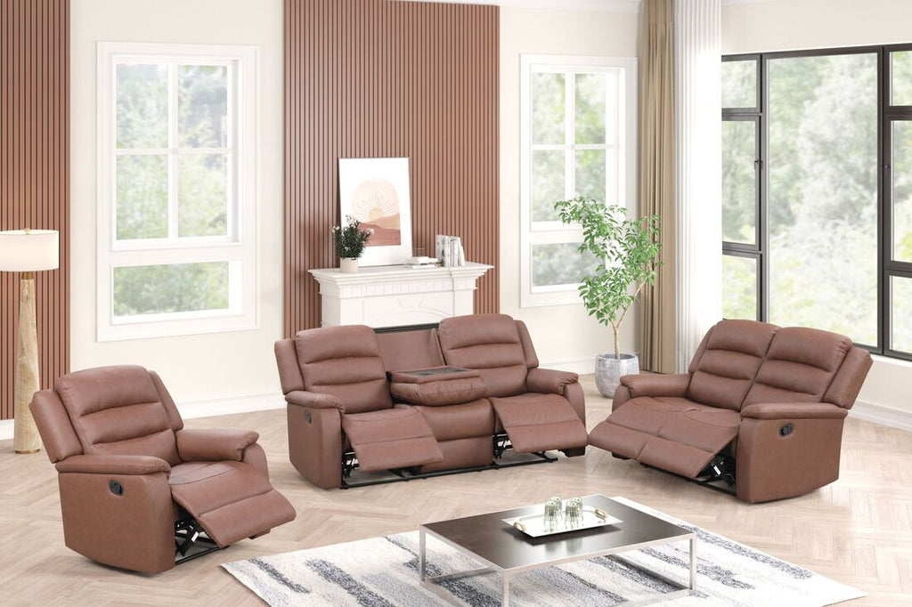 Hope 3PC Reclining Set - Gray, Brown & Beige