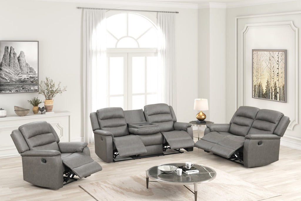Hope 3PC Reclining Set - Gray, Brown & Beige