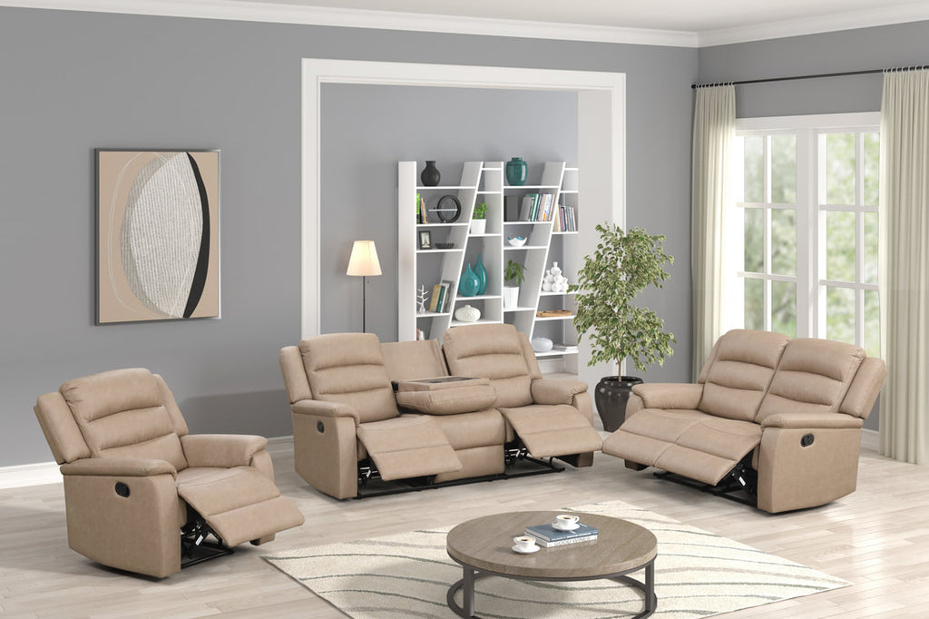 Hope 3PC Reclining Set - Gray, Brown & Beige
