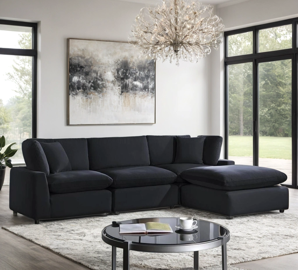 SKY Linen Modular Sectional | Down Feather Cushions | 4 Colors