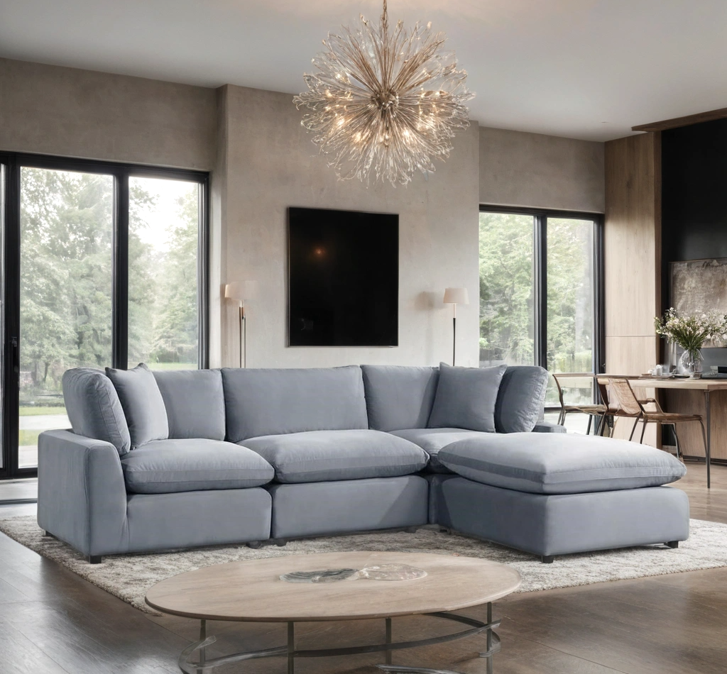 SKY Linen Modular Sectional | Down Feather Cushions | 4 Colors