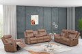 Sofia 3PC Reclining Set - Espresso, Brown & Gray