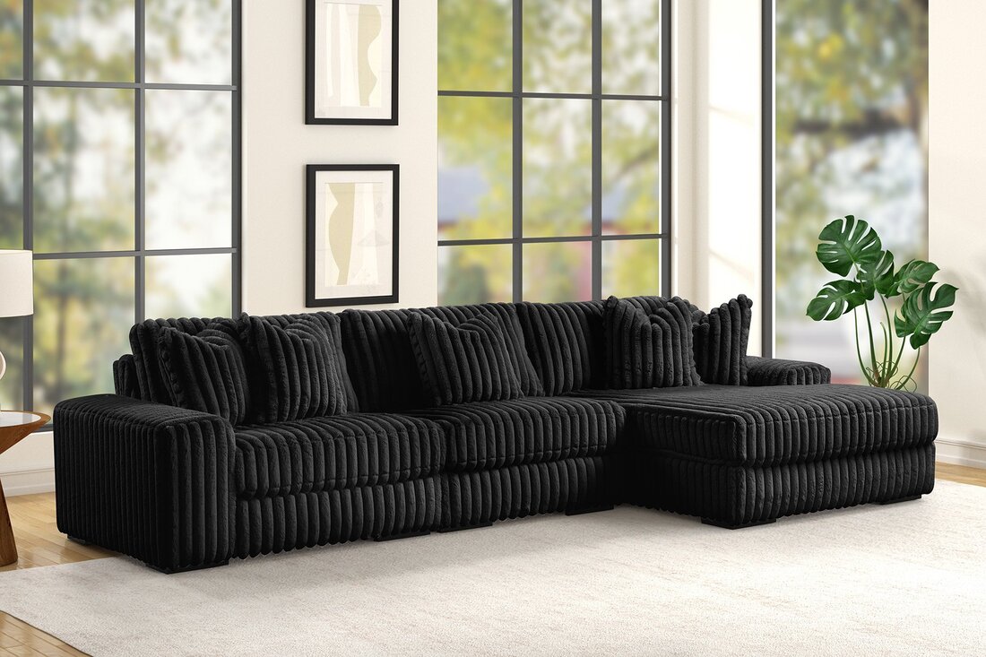 SUNDAY2 3-Piece Sectional | Extra Seating | Beige & Black