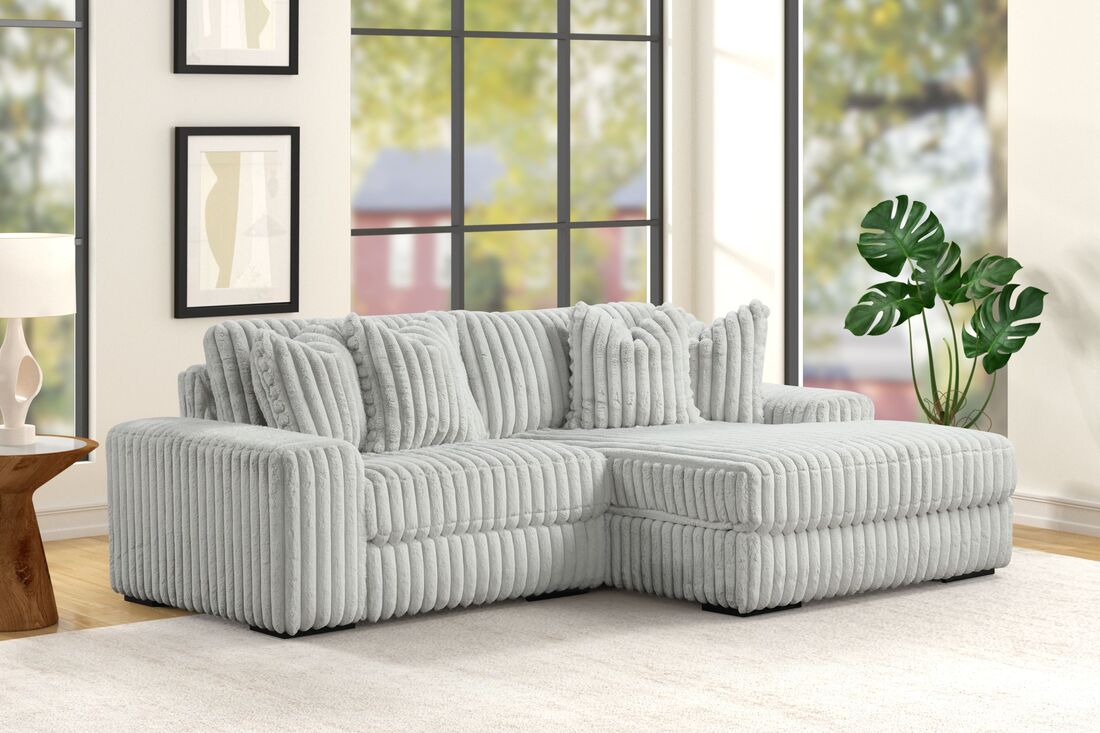 SUNDAY2 2-Piece Sectional | Gray, Black & Beige