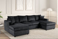 Terasa Double Chaise Sectional | Lounge Both Ends | Gray & Black